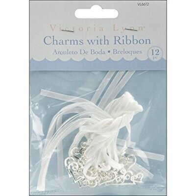 Charms with ribbons-12pk