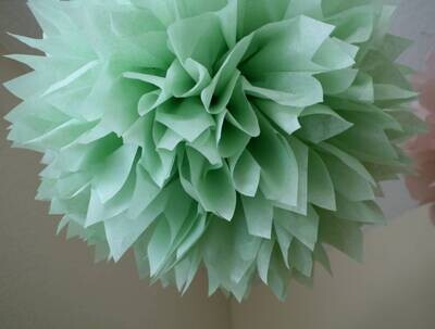 Pom Poms-Sage-Plastic-25pk