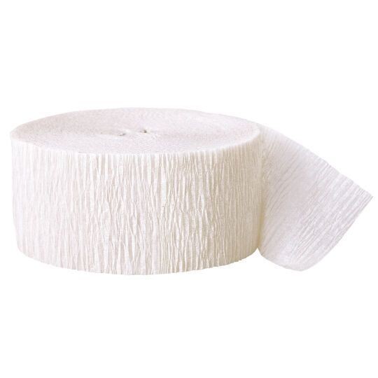 Paper Crepe Streamer-white-paper(81ft x 1.75&#39;&#39;)