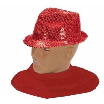 Hat-Fedora-Red Sequin-One Size