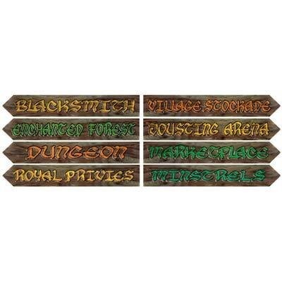 Cutouts-Medieval Street Signs-4pkg-4&quot;x24&quot;