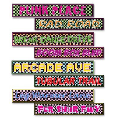Cutouts-Totally 80&#39;s Street Signs-24&quot;