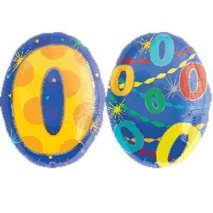 Foil Balloon - # 0  Shape - 19"x15"