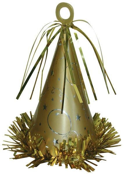 Balloon Weight-Party Hat-Gold-6oz