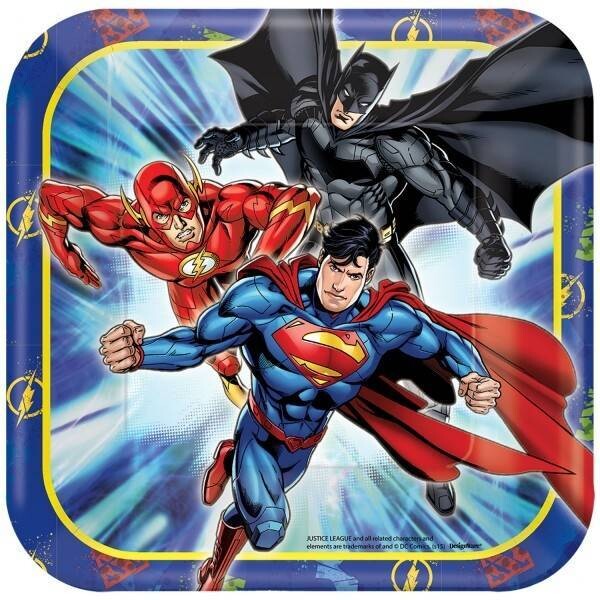 Plates - Bev - Justice League - 8pk