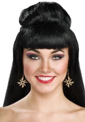 Costume Accessory-Gold Geisha Ninja Star Earrings-1pkg