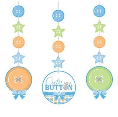 Hanging Cutouts-Cute as a Button Boy-3pkg-36&quot;