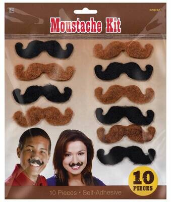 Moustache Kit-Western-10pk