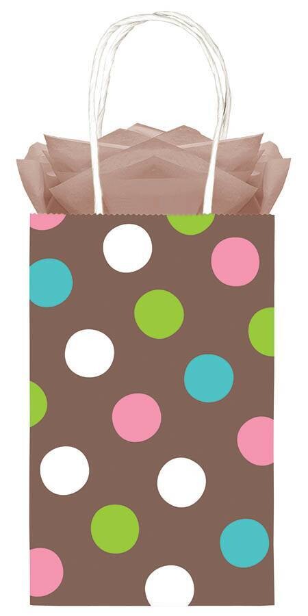 Gift Bag-Chocolate Dots-1pkg-8.5&#39;&#39;
