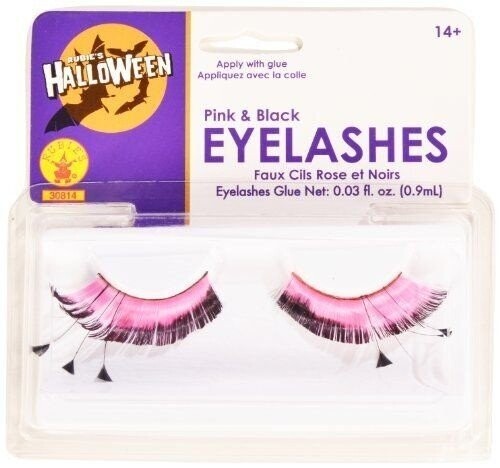 Costume Accessory-Pink and Black Eye Lashes-1pkg