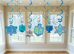 Danglers-Hanukkah Dreidel Honeycomb-Paper-12pk