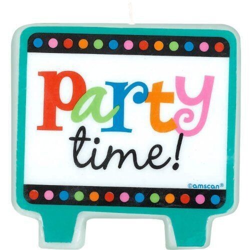 Birthday candle - cndl flat mld party time-2.5&#39;&#39;