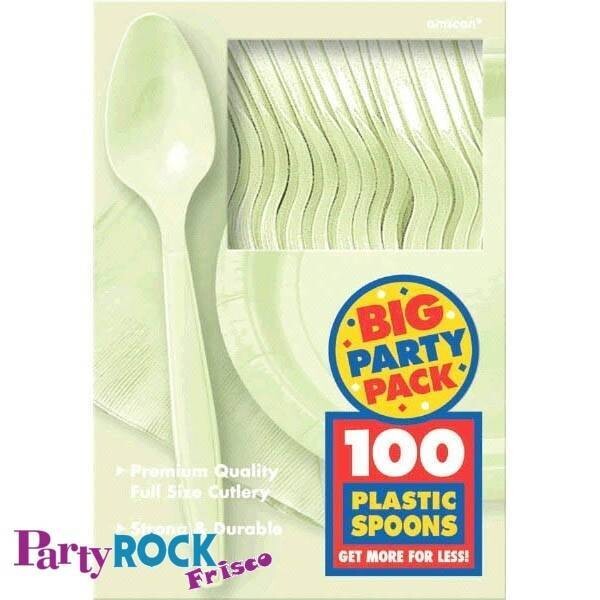 Spoons-Premium-Leaf Green-Box/100pkg-Plastic