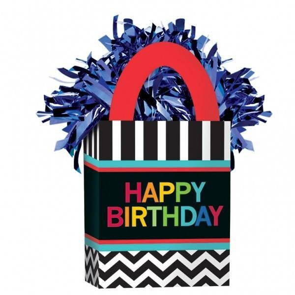 Balloon Bag Weight-Celebration Happy Birthday-1pkg-5.5&quot;x3&quot;