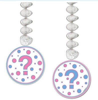 Hanging Cutouts-Swirl-Gender Reveal-2pkg-30&quot;