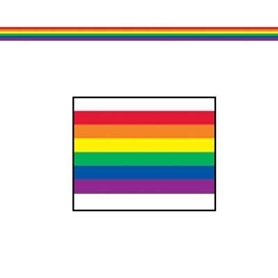 Party Tape-Plastic-Rainbow-1pkg-50ft