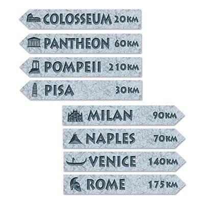 Cutouts-Italian Street Signs-4pkg-23.75&quot;