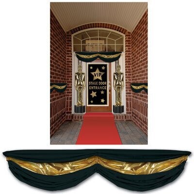 Fabric Bunting-Black and Gold Awards Night-1pkg-5.10ft