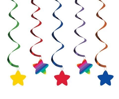 Danglers-Foil Swirl-Rainbow Party-5pkg-36&quot;