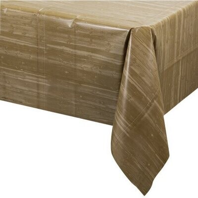 Tablecover-Rectangle-Ole Fogey Woodgrain-Plastic - Discontinued