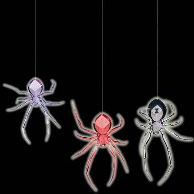 Danglers-3-D Spider-GID Foil-Glow-3pk/18&#39;&#39;