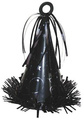 Balloon Weight-Party Hat-Black-6oz