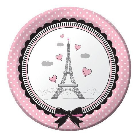 Plates-BEV-Party in Paris-8pkg-Paper - Discontinued