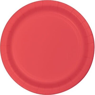 Paper Plates 24pc Coral (Discontinued) 6 7/8&quot;