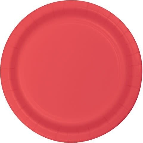 Paper Plates 24pc Coral (Discontinued) 6 7/8&quot;