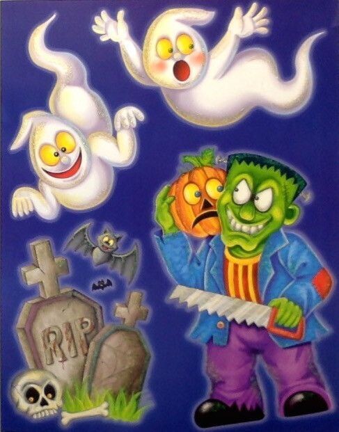 Window Cling-Assorted Halloween Horrors-1pkg-1 Sheet
