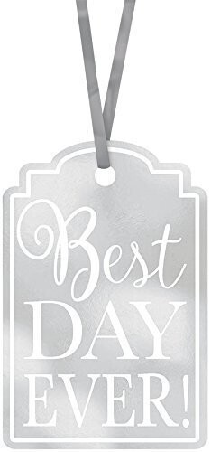 Tags-Best Day Ever-Silver and White-25pcs