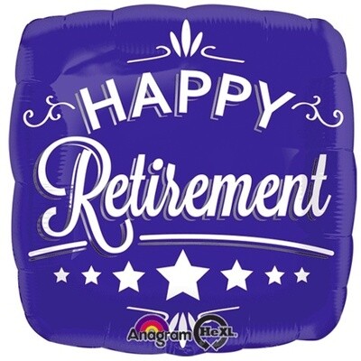 Foil Balloon - Happy Retirement Blue - 18"
