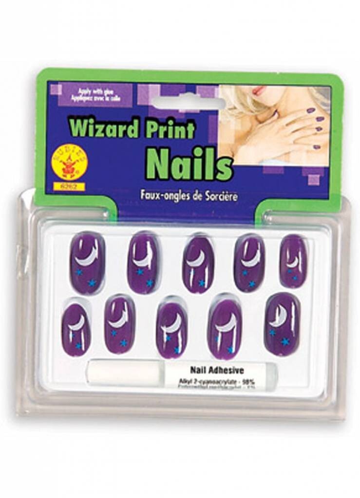 Costume Accessory-Wizard Print Nails-10pcs