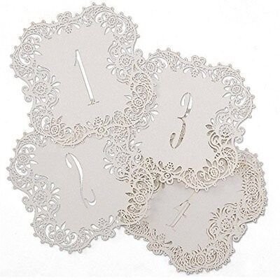 Laser Cut Table Number Cards- White #1-10- 10pk (5.5&quot;x5.5&quot;)