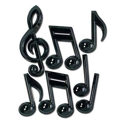 Black Musical Notes - 7pkg
