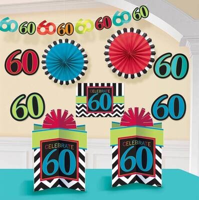 Room Decor Kit -60th Bday-10pk