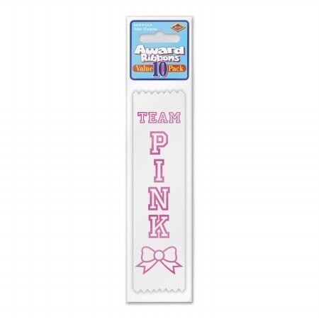 Award Ribbon-Team Pink-6.5&#39;&#39;-10pk