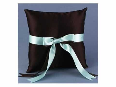 Ring Pillow-Brown and Aqua Darling Duo -7&#39;&#39; x 7&#39;&#39;