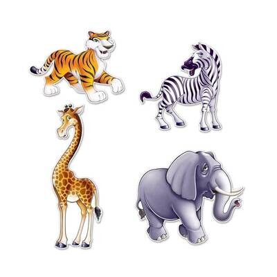Cutouts-Jungle Animals-4pkg-15.5&quot;-25&quot;