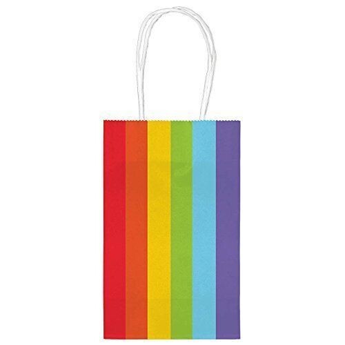 Gift Bags-Kraft-Rainbow-8.5&#39;&#39;-10pk