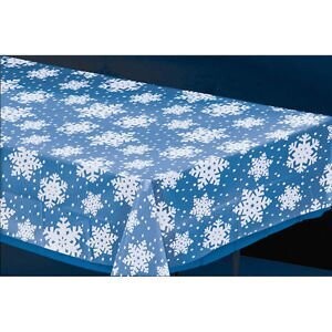 Table Cover - Snow Flake-Plastic - 54&#39;&#39; x 108&#39;&#39;