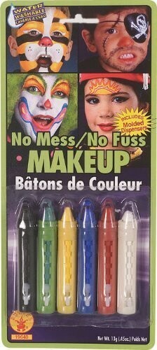 Costume Accessory-Assorted Crayon Makeup-6pkg-13g
