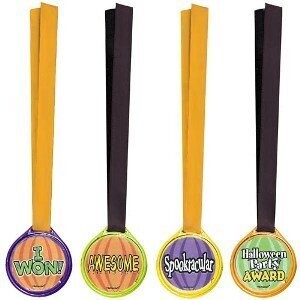 Halloween-Award Medals Asst.-plastic-12pk