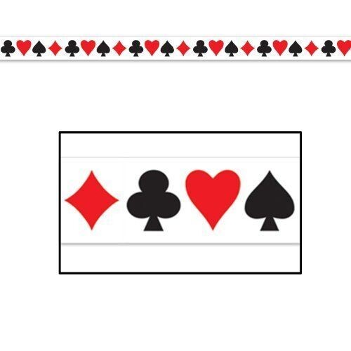 Party Tape-Plastic-Casino Card Suits-1pkg-20ft