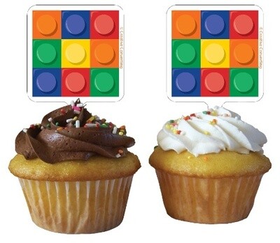 Cupcake Toppers-Block Party-12pkg