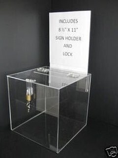 Cube Ballot Box-Large Plastic-w/ Lock/Headboard-Sale (40% off)