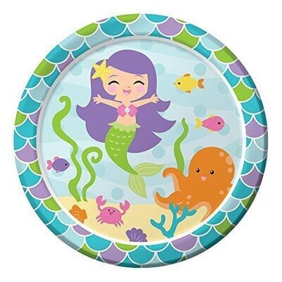 Plates-LN-Mermaid Friends-8pkg-Paper - Discontinued