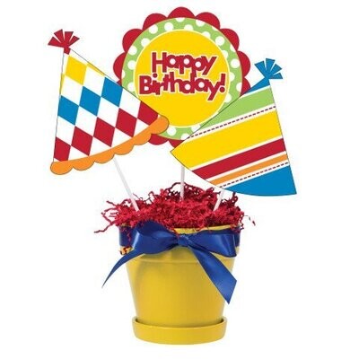 Centerpiece Sticks-Plastic-Birthday Kraft-3pkg-15&quot;
