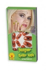 Costume Accessory-Orange Spider Nails-10pkg