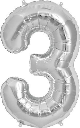 Foil Balloon - Silver - #3 - 34&quot;